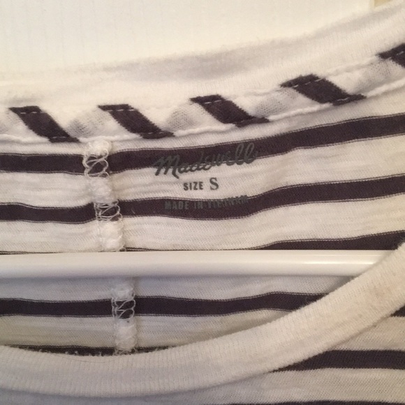 Madewell grey/navy blue striped long sleeve shirt - Picture 2 of 3